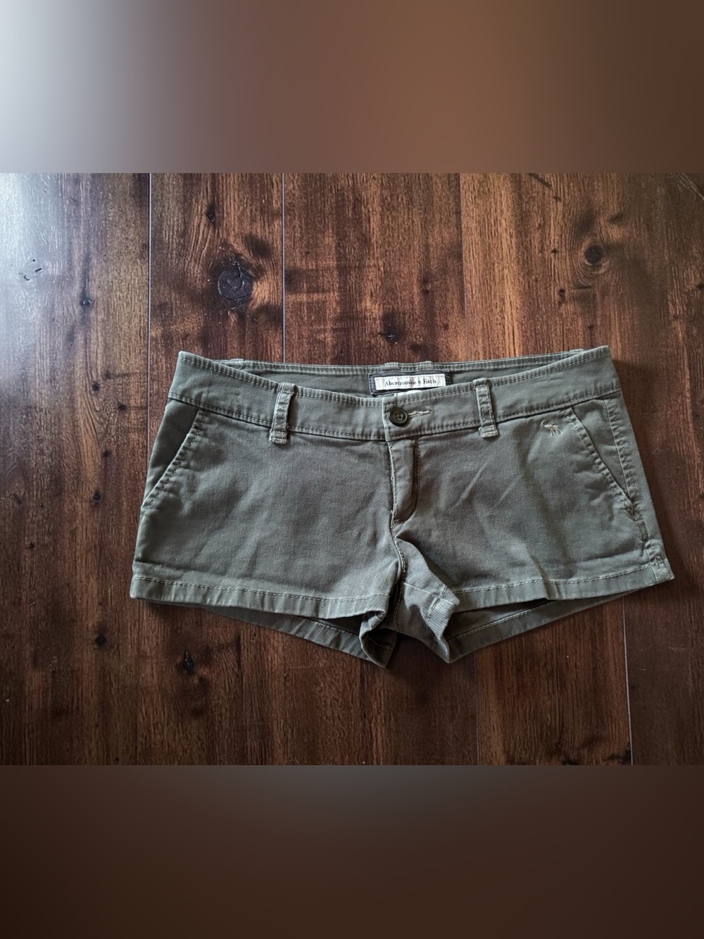 Abercrombie & Fitch Womens Size 4 Shorts Green Stretch Low Rise Y2K Vintage